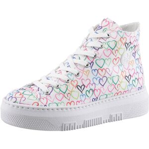 Rieker Sneaker, Plateau, High Top-Sneaker, Schnürschuh mit Innen-Reissverschluss weiss multi  38