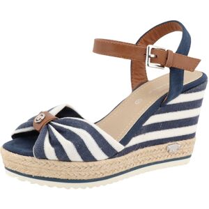 TOM TAILOR High-Heel-Sandalette »Valeria«, Sommerschuh, Sandale, Keilabsatz,... weiss-blau-braun  42