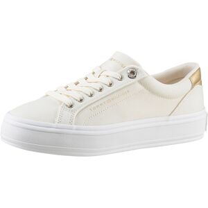 Tommy Hilfiger Plateausneaker »ESSENTIAL VULC CANVAS SNEAKER«, Kontrastbesatz... beige  39