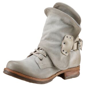 A.S.98 Bikerboots »SAINT 14«, Blockabsatz, Festival, Stiefelette, Schnürboots... hellgrau used  35