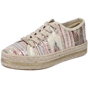 Rieker Plateausneaker, mit jutebezogener Plateausohle, Freizeitschuh,... beige multi  43