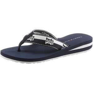 Tommy Hilfiger Zehentrenner »TH COLORBLOCK WEBBING SANDAL«, mit Logo nachtblau-weiss  38