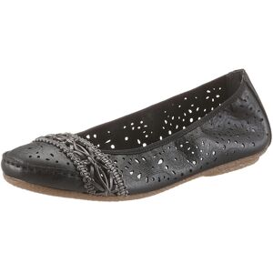 Rieker Ballerina, Slipper, Flache Schuhe mit Rundum-Gummizug schwarz Größe 40 (6,5)