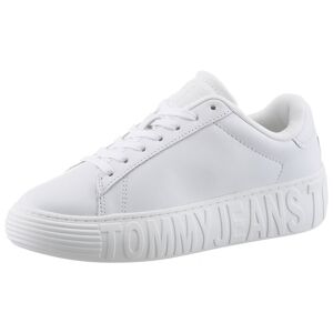 Tommy Jeans Plateausneaker »TJW LEATHER CUPSOLE ESS«, mit Logobuchstaben im... weiss Größe 41