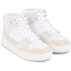 Tommy Hilfiger Plateausneaker »TH PREMIUM BASKET SNEAKER HI«, Schnürschuh,... weiss-hellgrau-beige Größe 36