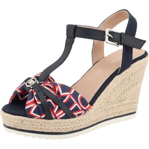 TOM TAILOR High-Heel-Sandalette, Sommerschuh, Sandale, Keilabsatz, mit... navy-rot Größe 41