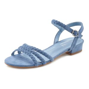 LASCANA Sandale, Sandalette, Sommerschuh mit geflochtenen Riemchen VEGAN hellblau Größe 42