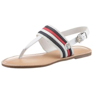 Tommy Hilfiger Riemchensandale »FLAT SANDAL CORPORATE«, mit Streifen in Tommy... weiss kombiniert Größe 41