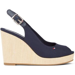 Tommy Hilfiger Keilsandalette »ICONIC ELENA SLING BACK WEDGE«, Sommerschuh,... dunkelblau Größe 35