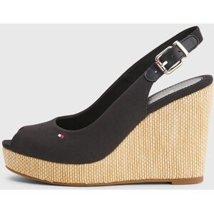 Tommy Hilfiger Keilsandalette »ICONIC ELENA SLING BACK WEDGE«, Sommerschuh,... schwarz Größe 41