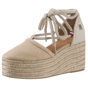 Tommy Hilfiger Espadrille »CLOSED TOE LINEN FLATFORM«, Sommerschuh,... beige-natur Größe 41