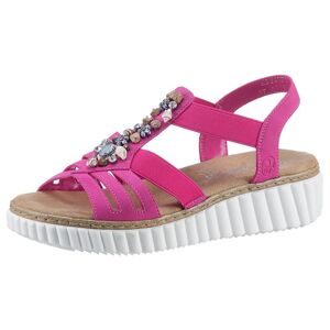 Rieker Plateausandale, Sommerschuh, Sandalette, Plateauabsatz, mit weicher... fuchsia Größe 41