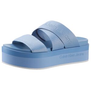 Calvin Klein Jeans Pantolette »FLATFORM SANDAL WEBBING IN MR«, Plateau,... hellblau Größe 37