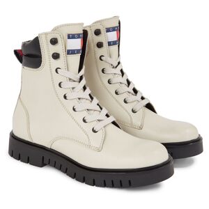 Tommy Jeans Schnürboots »TJW LACE UP BOOT«, mit weich abgepolstertem Schaftrand stein-schwarz Größe 40