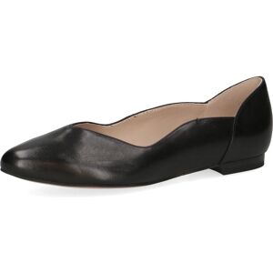 Caprice Ballerina, Kitten Heel, Pumps, Flache Schuhe mit wellenförmigem Einfass schwarz Größe 42