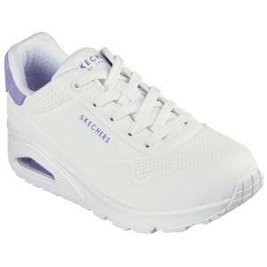 Skechers Sneaker »UNO - POP BACK«, Freizeitschuh, Halbschuh, Schnürschuh... weiss-violett Größe 40
