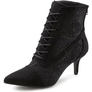 LASCANA Schnürstiefelette, in sexy Spitzen Optik, Stiefel schwarz Größe 37