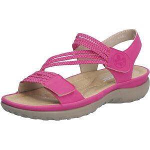 Rieker Riemchensandale, Sommerschuh, Sandalette, Keilabsatz, mit Gummizügen fuchsia Größe 41