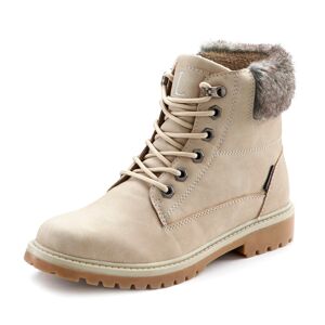 LASCANA Stiefelette, wind- & wasserabweisend, Winterboots zum Schnüren,... beige Größe 40