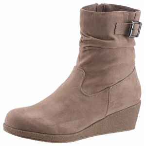 CITY WALK Stiefelette, mit Raffungen am slouchy Schaft taupe Größe 42