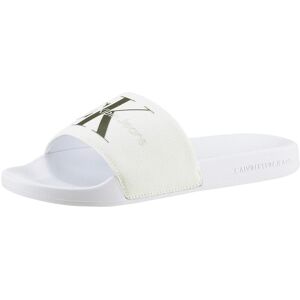 Calvin Klein Jeans Badepantolette »FANNY SLIDE MONOGRAM«, Sommerschuh,... weiss Größe 39