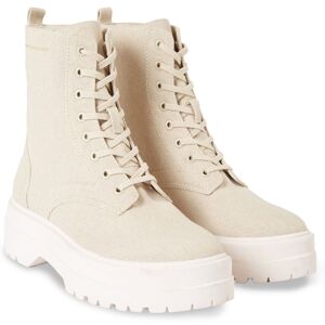 Tommy Hilfiger Schnürboots »FEMININE ESSENTIAL CANVAS BOOT«, mit Profilsohle beige Größe 42