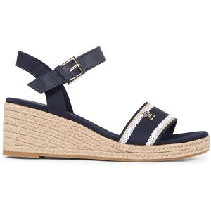 Tommy Hilfiger Keilsandalette »WEBBING WEDGE SANDAL«, Sommerschuh, Sandale,... dunkelblau Größe 37