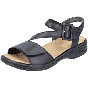 Rieker Sandale, Sommerschuh, Sandalette, Klettschuh, mit Klettverschluss schwarz Größe 36