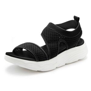 LASCANA Sandale, Sandalette, Sommerschuh aus elastischem Textil besonders... schwarz Größe 37