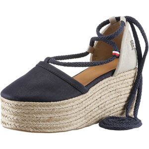 Tommy Hilfiger Espadrille »CLOSED TOE LINEN FLATFORM«, Sommerschuh,... dunkelblau Größe 42