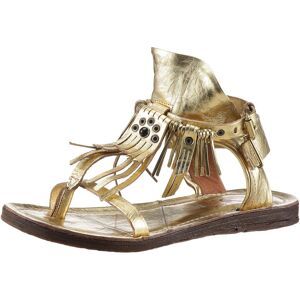 A.S.98 Riemchensandale »RAMOS«, Sommerschuh, Sandalette mit modischen Fransen goldfarben Größe 37