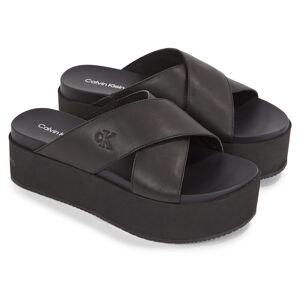 Calvin Klein Jeans Pantolette »FLATFORM CROSS MG UC«, Plateau, Sommerschuh,... schwarz Größe 36