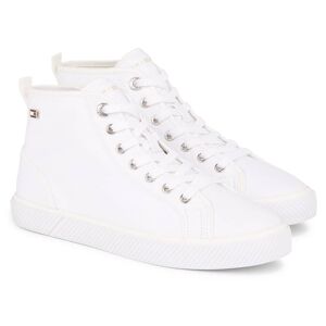 Tommy Hilfiger Plateausneaker »VULC CANVAS SNEAKER HI«, Schnürschuh,... weiss Größe 35