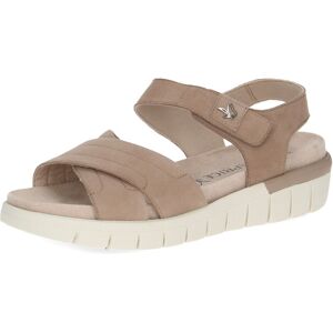 Caprice Sandale, Sommerschuh, Sandalette, Klettschuh, mit MemoryFoam, Weite H beige Größe 38