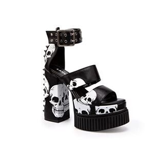 LAMODA Damen Fallen Angel Court Shoe, Black Skull, 40 EU