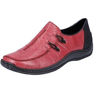 Rieker Damen L1751 Halbschuh Rot Kombi(Wine/Schwarz),41 EU / 7.5 UK