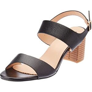 For Time Damen Sandalia Con Tacón Y Hebilla Metalizada Römersandalen Sandalen, Schwarz (Negro 001), 39 EU