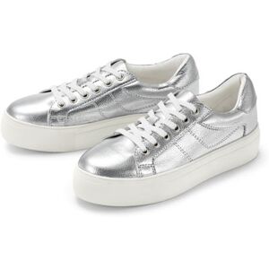 Tchibo - Plateau-Sneaker aus Leder - Silber - 100% Baumwolle - Gr.: 40 Kunststoff  40 female