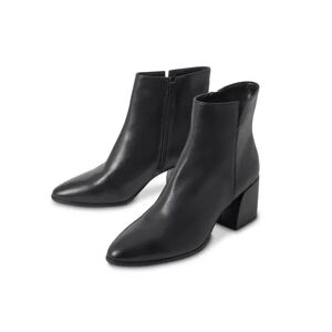 Tchibo - Leder-Stiefelette - Schwarz - Gr.: 38 Kunststoff  38 female