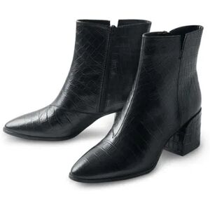 Tchibo - Leder-Stiefelette - Schwarz - Gr.: 41 Kunststoff  41 female