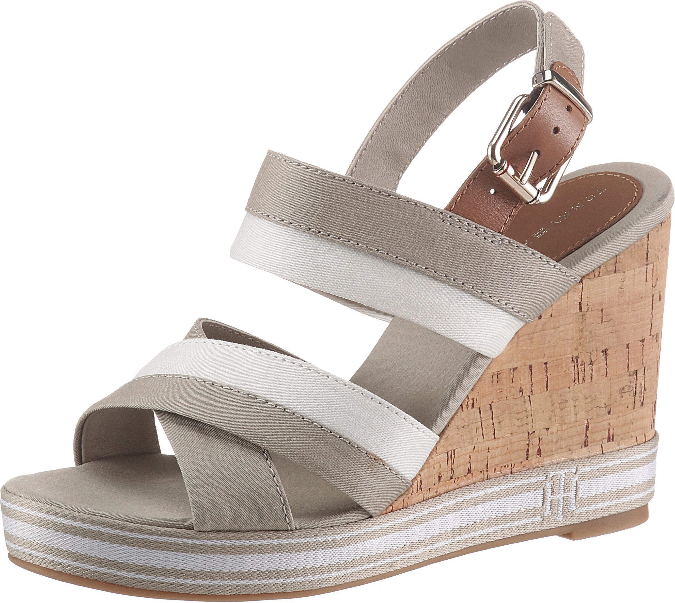 Tommy Hilfiger Sandalette »TOMMY ESSENTIAL HIGH WEDGE«, mit Textilband im Absatz beige  35 36 37 38 39 40 41 42