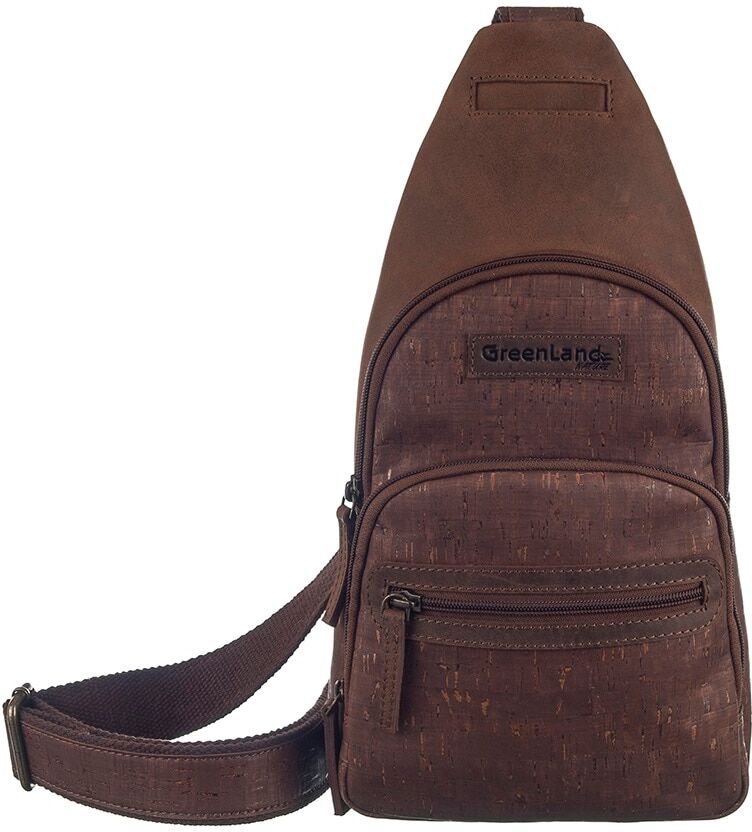 GreenLand Nature Cityrucksack »NATURE Leather-Cork«, Rechtsseitig oder... braun