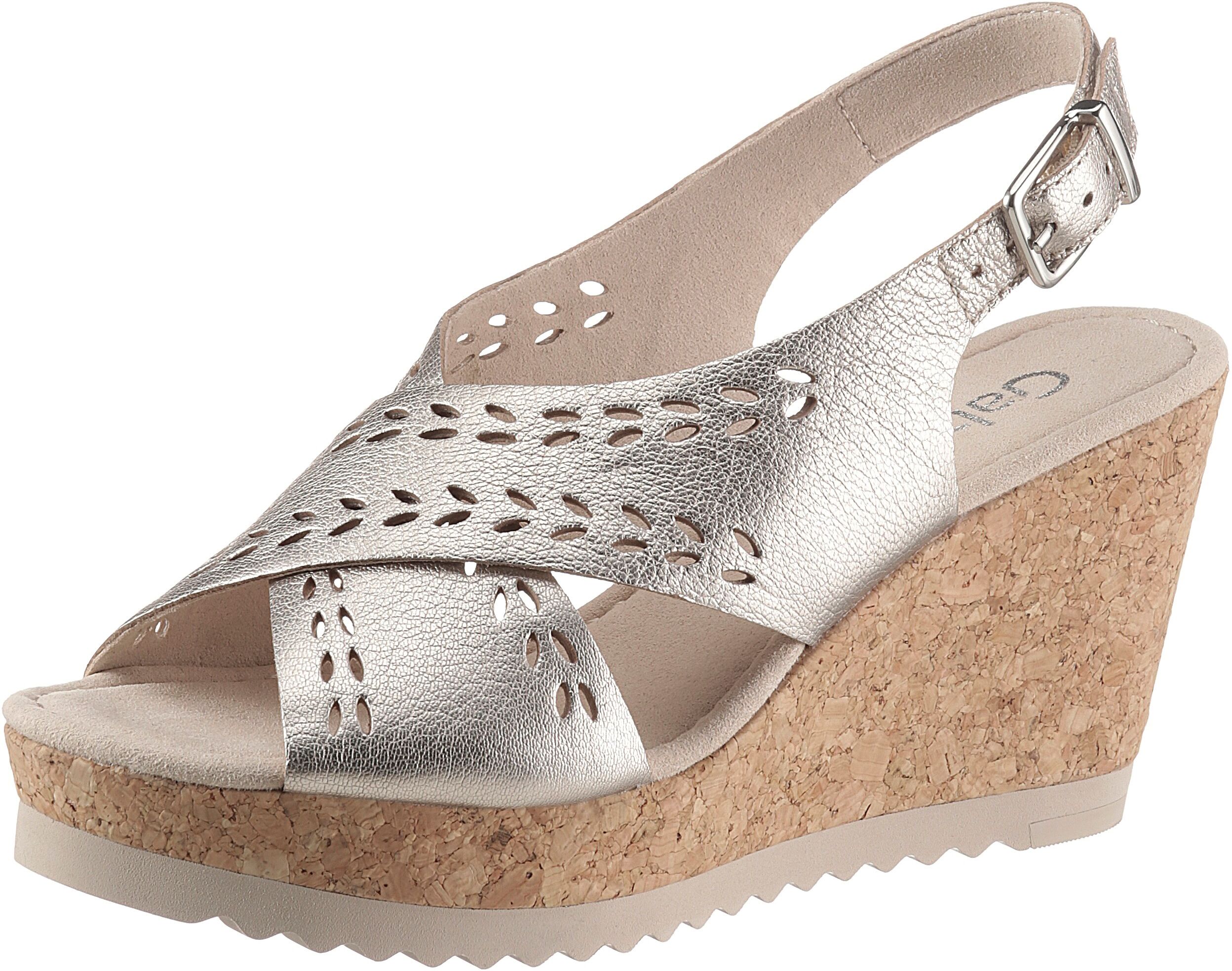 Gabor Sandalette, mit schönem Laser Cut beige  35 36 37 38 39 40 41 42