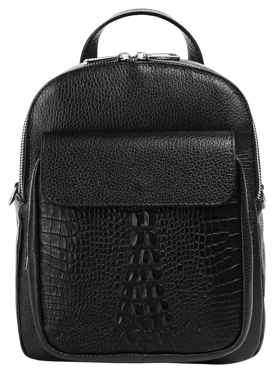 Cluty Cityrucksack, echt Leder, Made in Italy schwarz  onesize