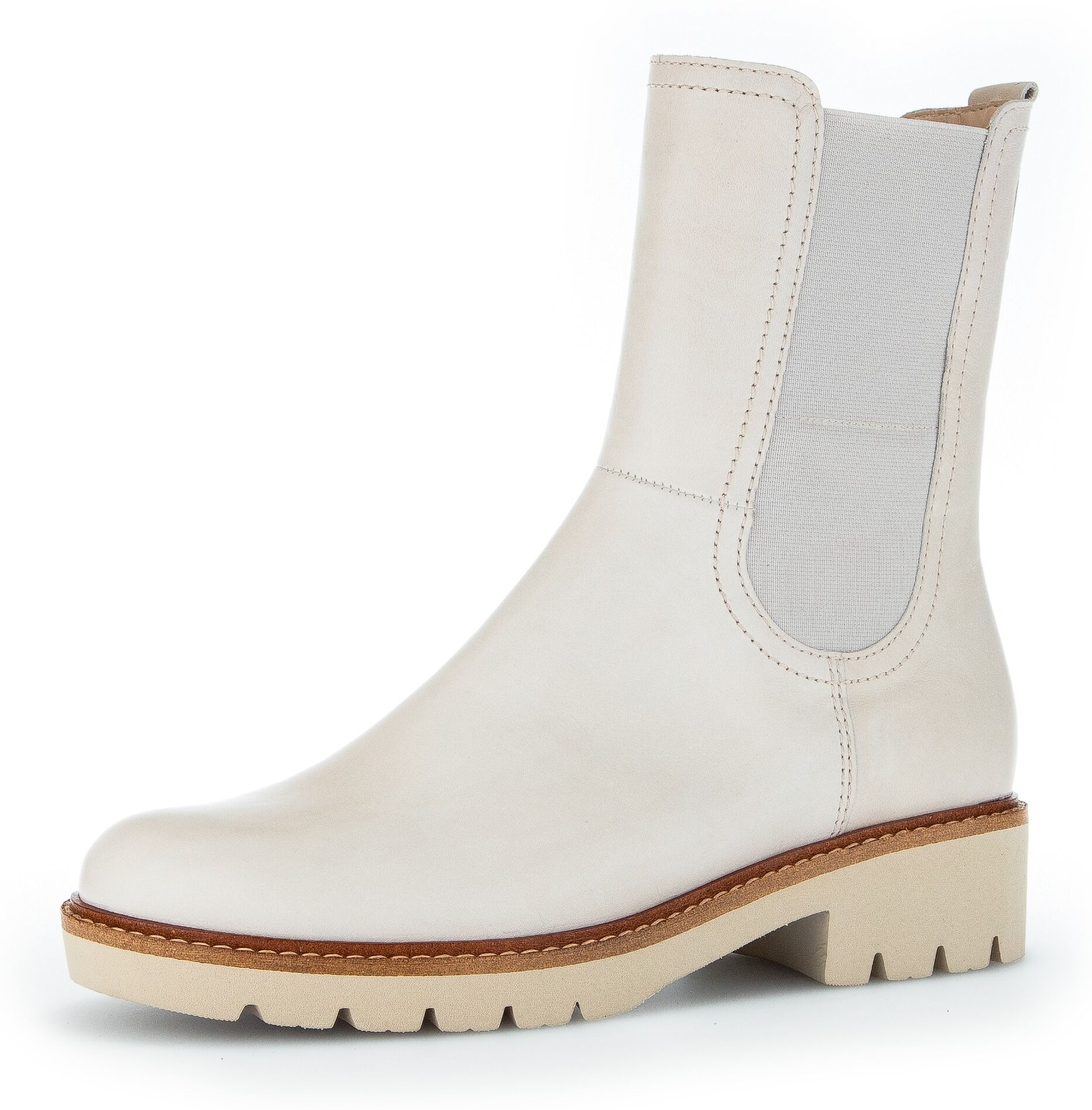 Gabor Chelseaboots, mit Kontrast-Rahmennaht beige  35 36 37 38,5 38 39 40 41 42 43 44