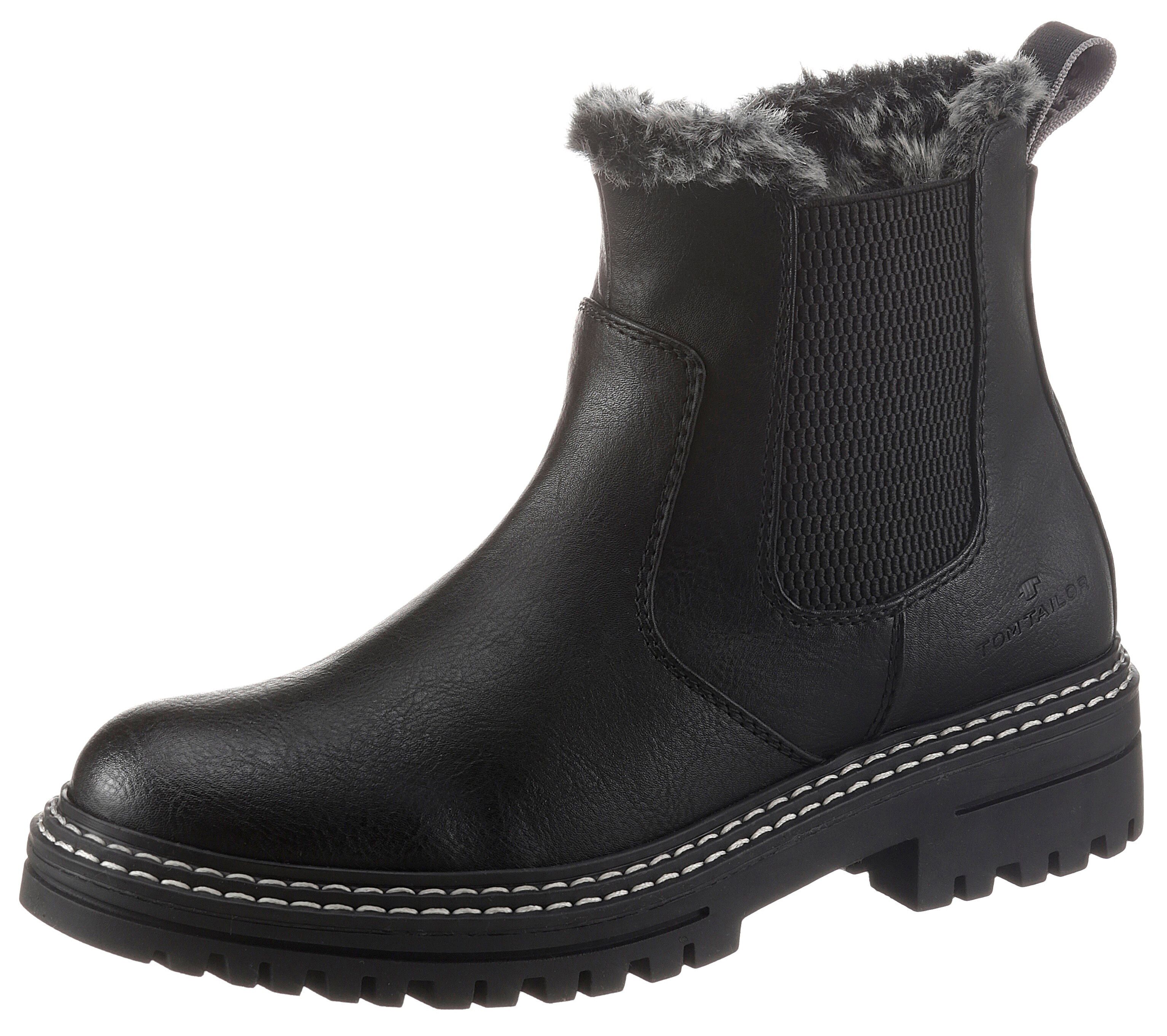 TOM TAILOR Chelseaboots, mit Stretcheinsatz schwarz  36 37 38 39 40 41 42 43