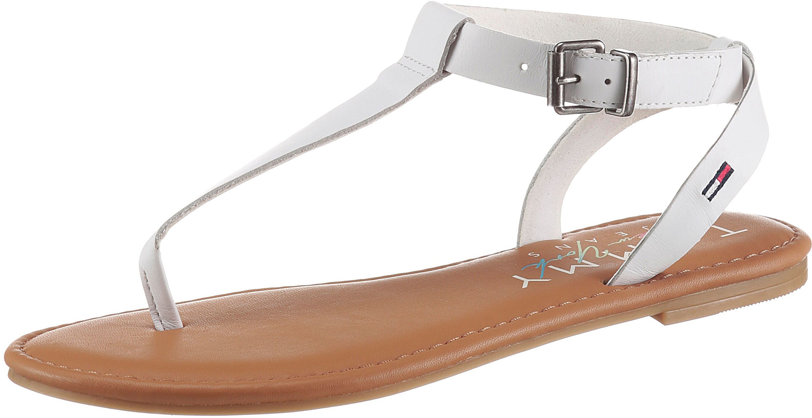 Tommy Jeans Riemchensandale »ESSENTIAL TOE POST FLAT SANDAL«, mit Zehensteg weiss  36 37 38 39 40 41 42