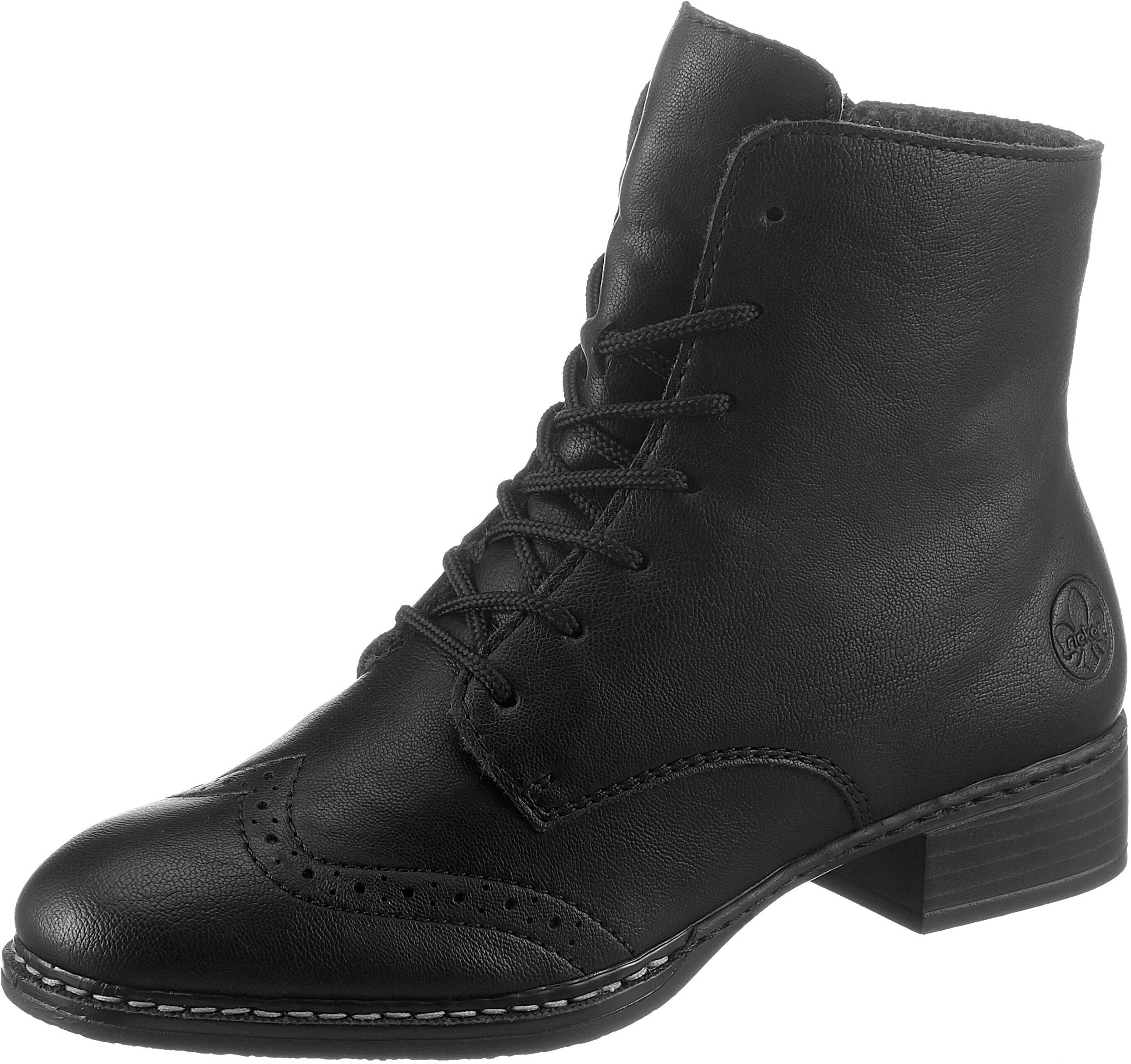 Rieker Schnürstiefelette, mit dezenter Lyralochung schwarz  36 37 38 39 40 41 42