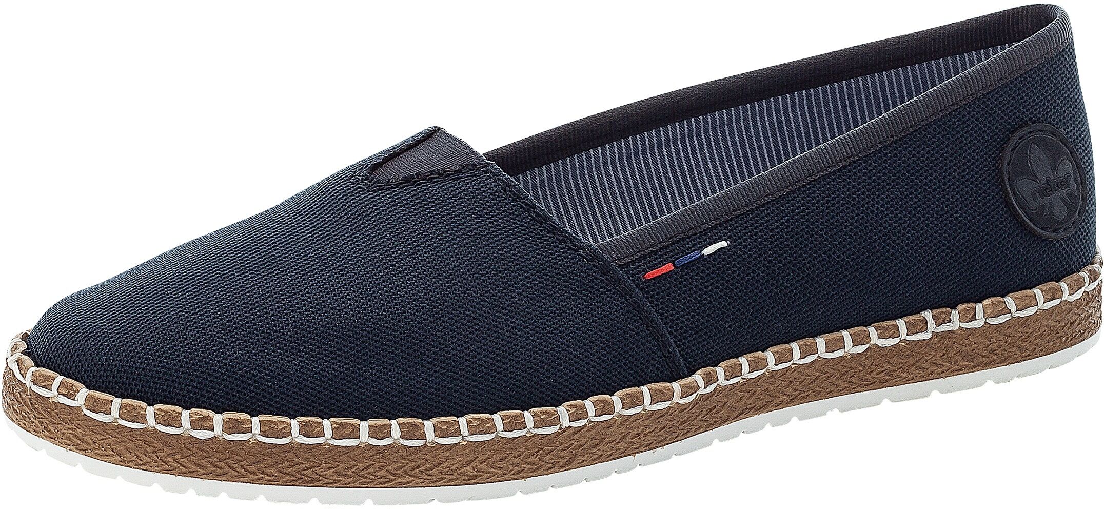 Rieker Slipper, mit gestreiftem Innenfutter blau  36 37 38 39 40 41 42