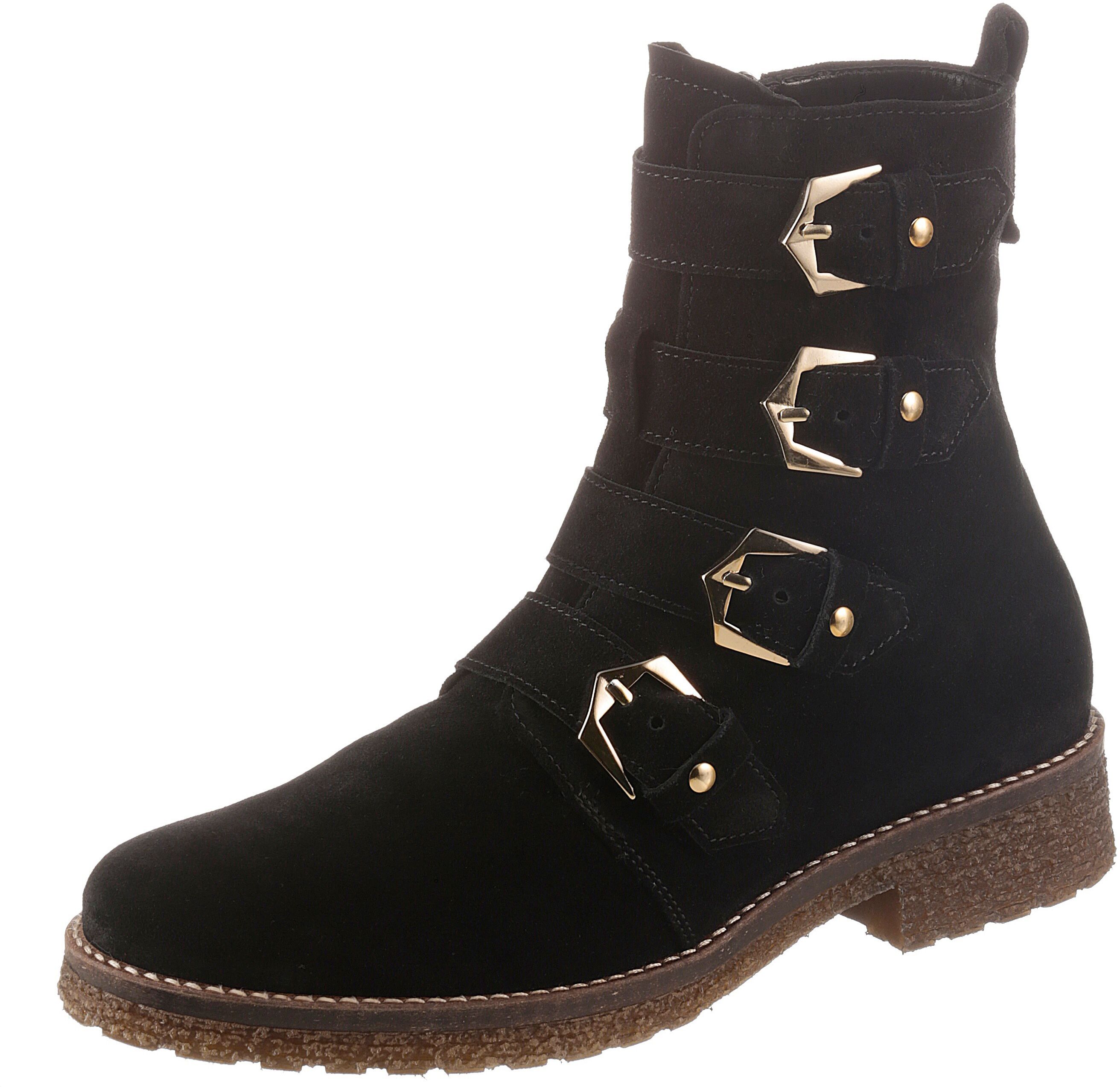 Gabor Bikerboots »RHODOS«, mit verstellbaren Schnallen schwarz  35 36 37 38,5 38 39 40 41 42 43 44